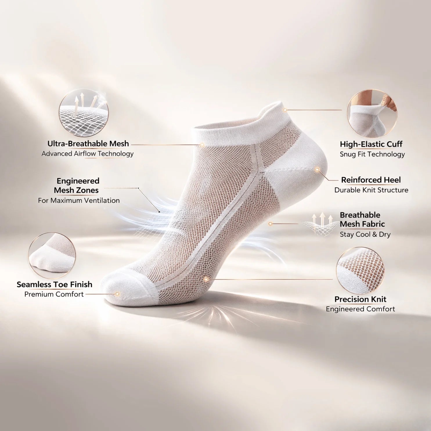 Breathe Fresh Daily Unisex Socks (Pack of 6)
