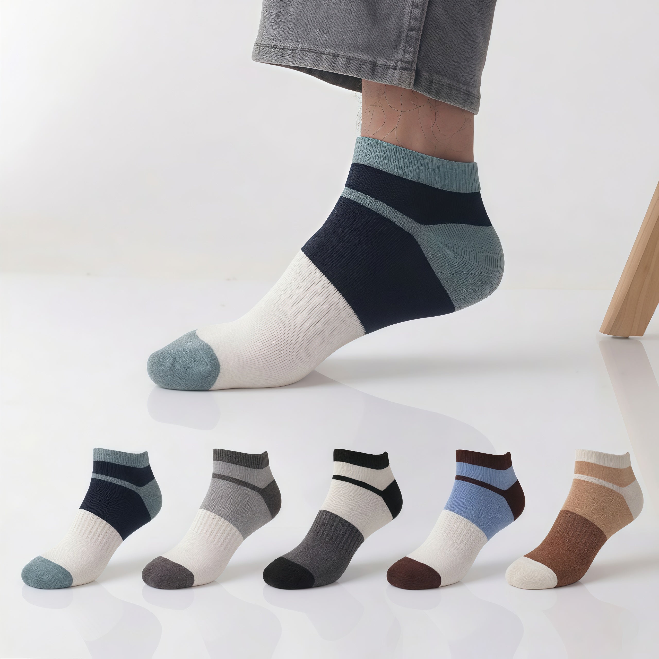 Multicolour Unisex Ankle length Socks (Pack of 5)